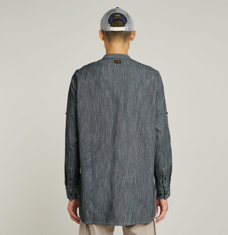 G-Star - D26182-D915-5963 - Kraagje Rollup Relaxed Shirt - Marineblauw - Lange Mouwen