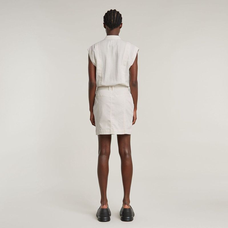 G-STAR Casual Jurk - Wit - Katoen - Met Zakken