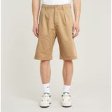 G-STAR - Pleated Chino Shorts - Beige - Katoen