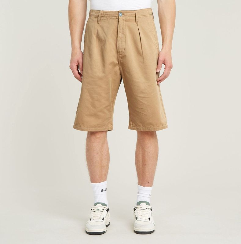 G-STAR - Pleated Chino Shorts - Beige - Katoen