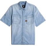 G-STAR Slanted Double Pocket Regular T-shirt - Blauw - Katoen