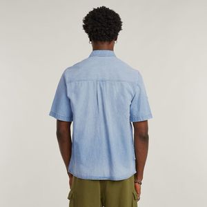 G-STAR Slanted Double Pocket Regular T-shirt - Blauw - Katoen