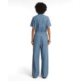 Jumpsuit - Effen - Denim - Lange Lengte - Kwartmouw