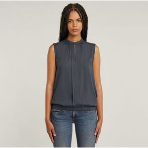 G-STAR T-shirt - Grijs - Katoen - Opstaande Kraag