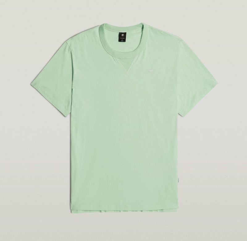 G-Star RAW - Nifous - T-shirt - Vert - Katoen - Encolure Côtelée