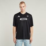 G-Star Raw - Football - Tricot - V-hals - Label- en Motiefprint