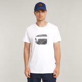G-STAR - Finger Print Burger - T-shirt - Wit - Biologisch Katoen