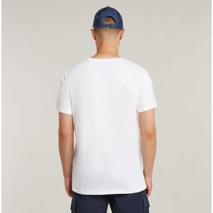 G-STAR - Finger Print Burger - T-shirt - Wit - Biologisch Katoen