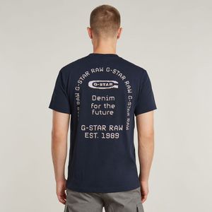 G-STAR - Back Gr Arch R T - T-shirt - Blauw - Comfortabele Pasvorm