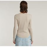 G-Star - D26140-D968-D848 T-shirt - Beige - Biologisch Katoen - Lange Mouwen