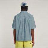 G-Star - D26252-D953-H167 - Track Relaxed Shirt - Blauw - Korte Mouwen - Biologisch Katoen