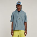 G-Star - D26252-D953-H167 - Track Relaxed Shirt - Blauw - Korte Mouwen - Biologisch Katoen