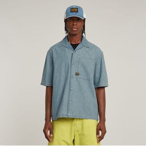 G-Star - D26252-D953-H167 - Track Relaxed Shirt - Blauw - Korte Mouwen - Biologisch Katoen