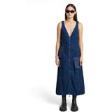 Cargo Jurk - Donkerblauw - Dames - Slim Fit - Wijdere Rok - 3D-Zakken