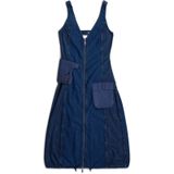 Cargo Jurk - Donkerblauw - Dames - Slim Fit - Wijdere Rok - 3D-Zakken