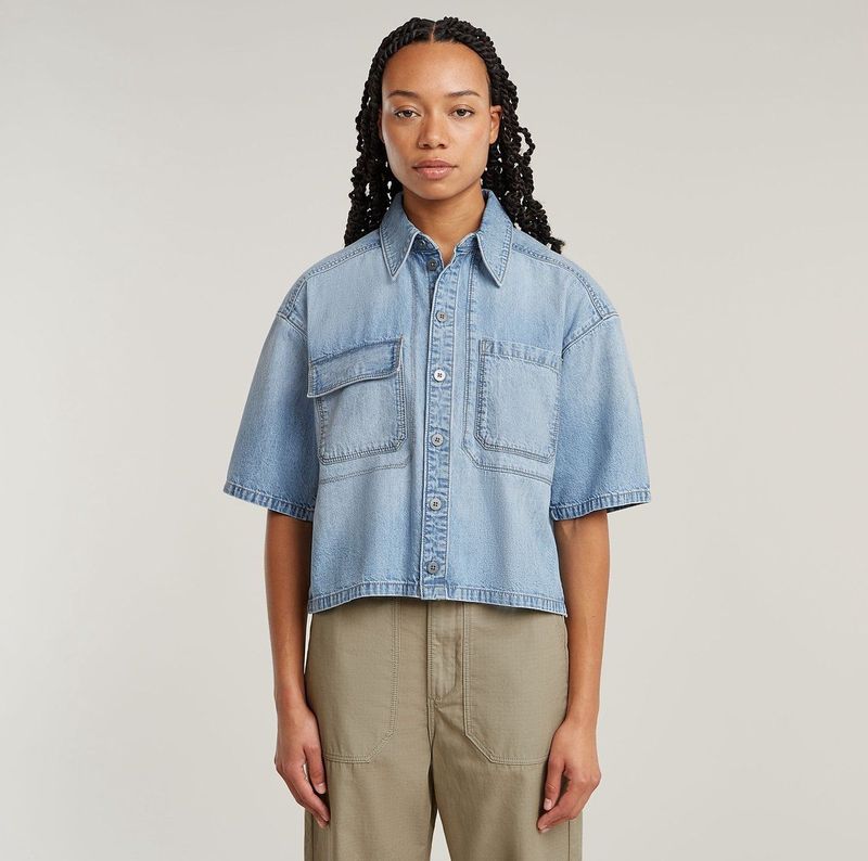 Remix - Overhemd - Lichtblauw - Dames