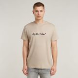 G-Script - T-Shirt - Beige - 100% Biologisch Katoen