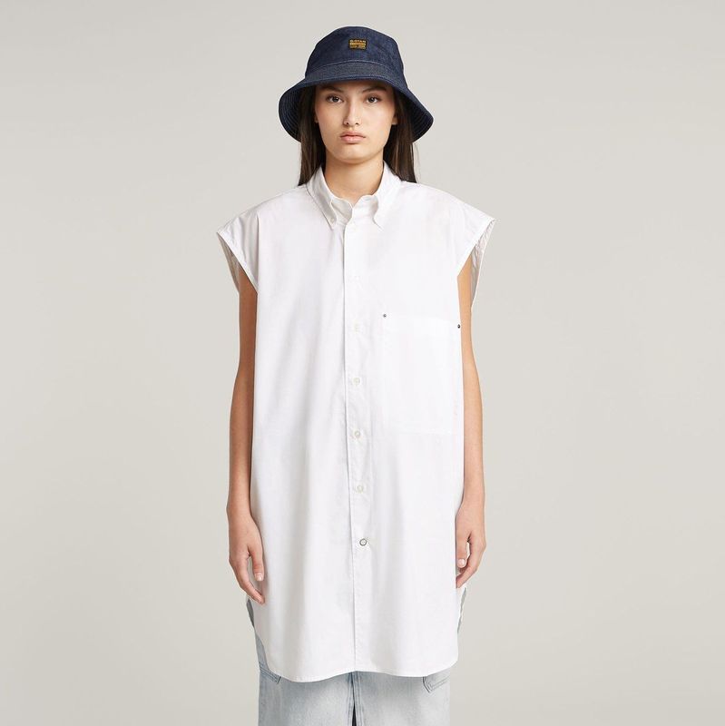 Overhemd - Wit - Mouwloos - Dames