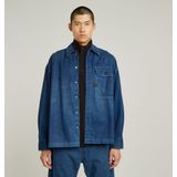 G-Star - D26255-D947-G925 - Boxy Geplooid Overhemd - Blauw - Lange Mouwen - Gerecycled Katoen