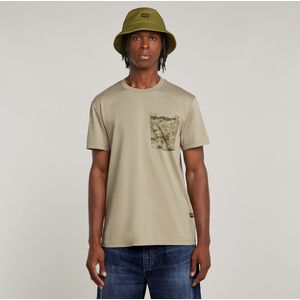 G-STAR Heren Shadow Woven Camo Pocket R T T-shirt, Beige (Light Toggee D26048-d975-c626), XS