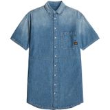 Jurken - Relaxed Drawcord - Denim - Blousekraag - 100% Biologisch Katoen