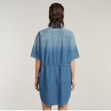 Jurken - Relaxed Drawcord - Denim - Blousekraag - 100% Biologisch Katoen