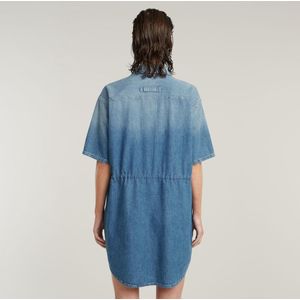 Jurken - Relaxed Drawcord - Denim - Blousekraag - 100% Biologisch Katoen