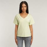 G-STAR - Shirt - Pastelgroen - V-hals - Losse Pasvorm
