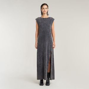 G-star - Overdyed - Maxi Jurk - Zwart - Zonder Mouwen