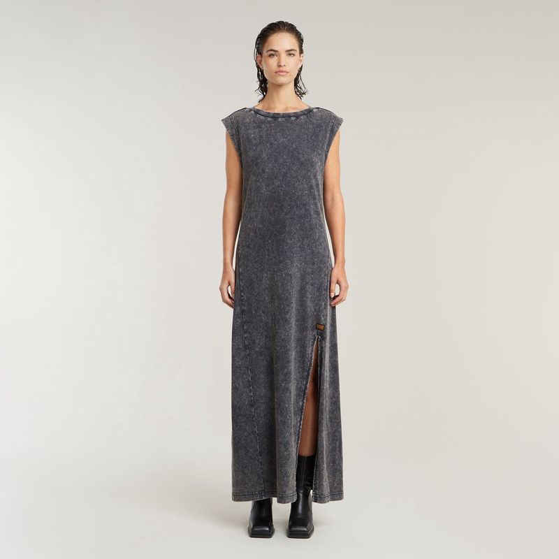 G-STAR RAW - Overdyed Maxi Tank Dress - Grijs - Casual Jurk - Dames