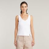 G-STAR Dames asymmetrical Zip Slim Tank Top Wmn T-Shirt, wit (White D26226-d275-110), XXS
