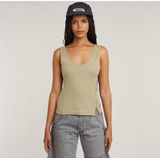 Haltertop - Effen - Jersey - V-hals - Mouwloos