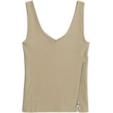 Haltertop - Effen - Jersey - V-hals - Mouwloos