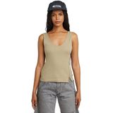 Haltertop - Effen - Jersey - V-hals - Mouwloos