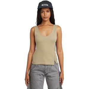 Haltertop - Effen - Jersey - V-hals - Mouwloos