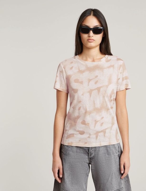 G-STAR - Shirt - Poederroze - Jersey - Ronde Hals - Kwartmouw