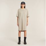 G-STAR - Overdyed Saddle Sleeve - T-shirt Jurk - Beige - Dames