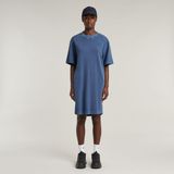 G-STAR - Overdyed Saddle Sleeve - T-shirt Jurk - Midden Blauw