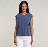 Back Zip Overdyed - Midden Blauw - Dames Top - 100% Biologisch Katoen