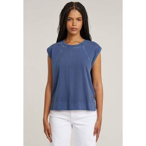 G-STAR Back Zip Overdyed Ss T Wmn T-shirt voor dames, Blauw (Mid Blue Gd D26421-c261-h362), L