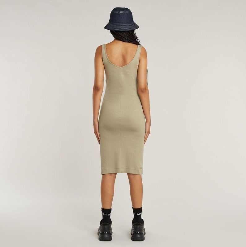 G-star - Asymmetrische Rits Mouwloze Jurk - Zwart - Katoen