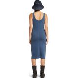 Overdyed - Jurk - Midden Blauw - Asymmetric Zip - Dames