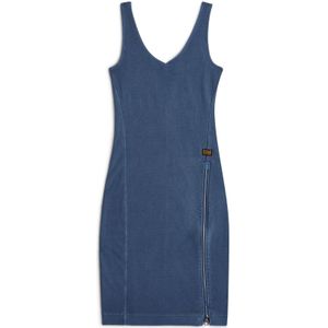 G-Star - Overdyed Asymmetric Zip - Mouwloze Korte Jurk