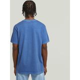 G-STAR - Overdyed Center Chest T-Shirt - Midden Blauw - 100% Biologisch Katoen