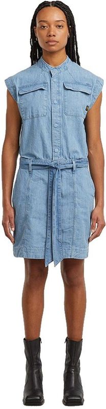 Pocket - Jurk - Lichtblauw - Dames