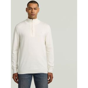 Half Zip Knitted Sweater - Beige - Heren