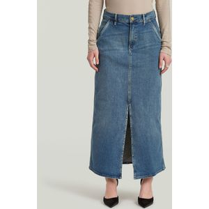 Revynn - Long Rok - Midden Blauw - Dames - Ultra High Waist - Comfortabele Stretch