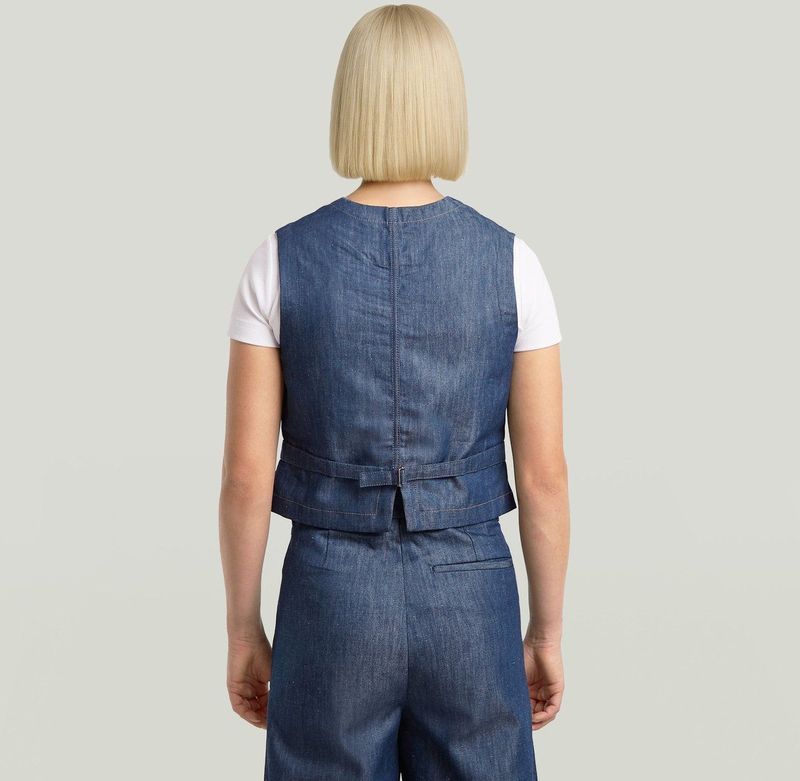 Summer - Vesten - Donkerblauw - Mouwloos - Knoopsluiting