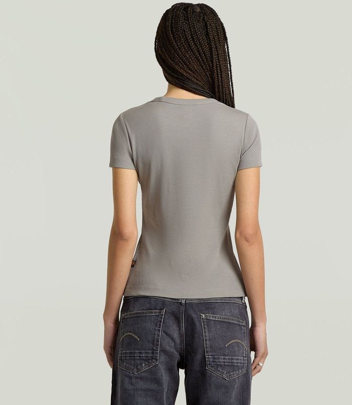 G-STAR - Shirt - Opaal - Kwartmouw - Slanke Pasvorm - Effen