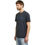 G-star - Felt Logo T-shirt - Blauw - Heren - Biologisch Katoen